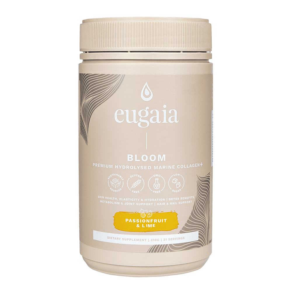Eugaia Bloom Premium Hydrolysed Marine Collagen + | Passionfruit & Lime | 310g | 31 Serves - Eugaia