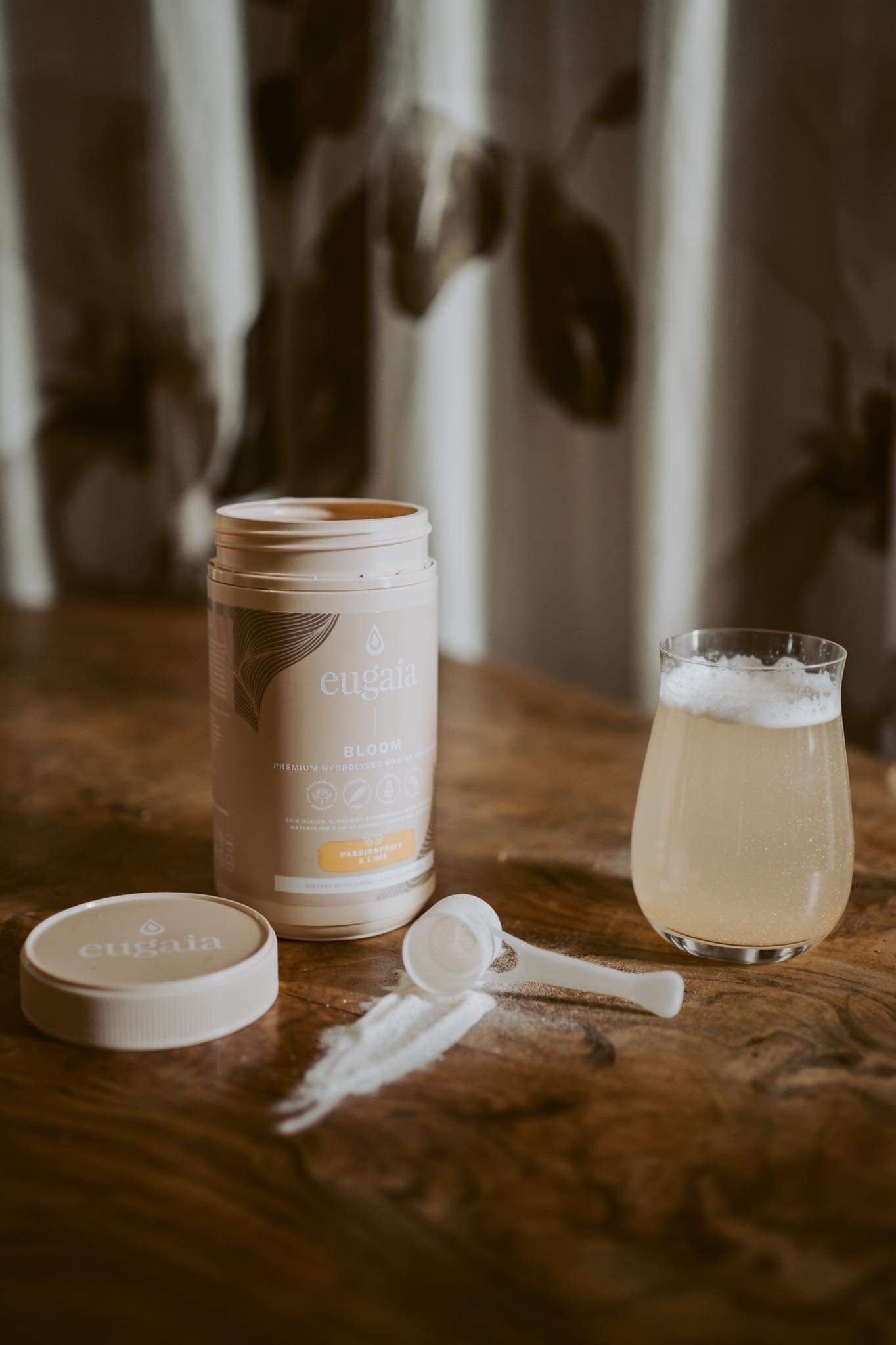 Eugaia Bloom Premium Hydrolysed Marine Collagen + | Passionfruit & Lime | 310g | 31 Serves - Eugaia