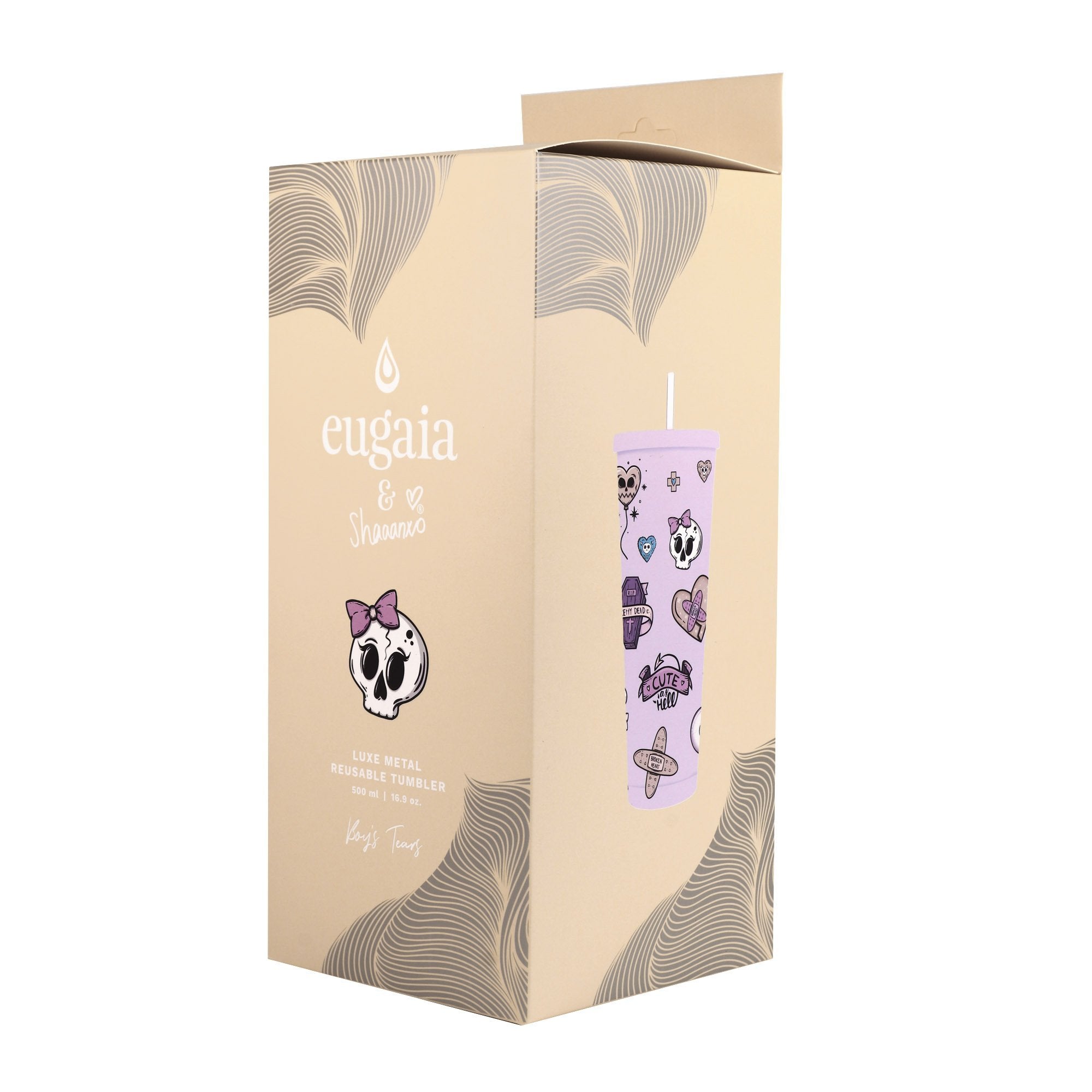 Eugaia Luxe Metal Reusable Tumbler | Boy's tears | 500 ml | Shaaanxo x Eugaia - Eugaia