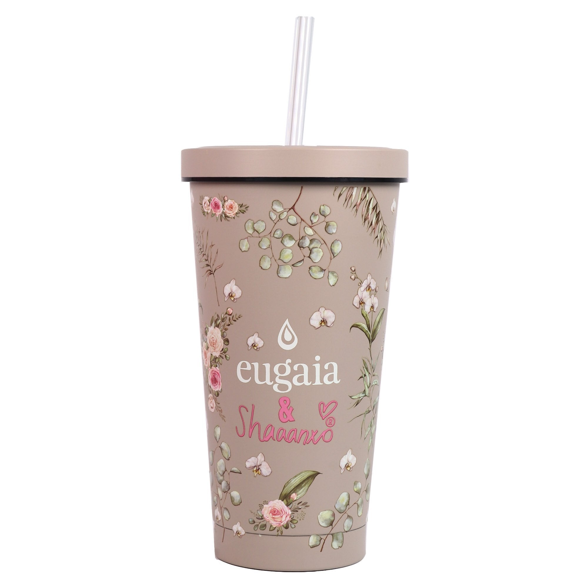 Eugaia Luxe Metal Reusable Tumbler | Floral | 500 ml | Shaaanxo x Eugaia - Eugaia