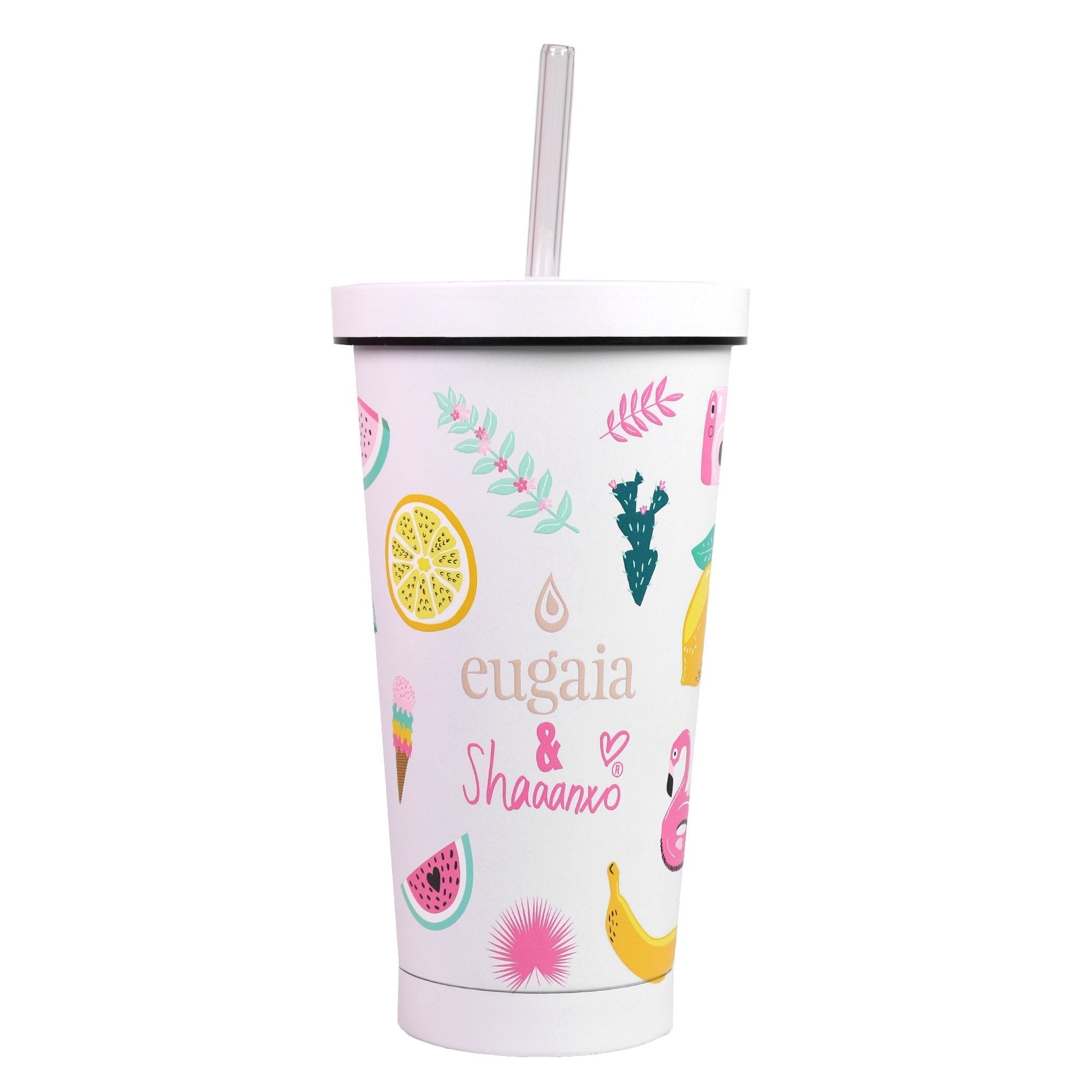 Eugaia Luxe Metal Reusable Tumbler | Summer Vibes | 500 ml | Shaaanxo x Eugaia - Eugaia