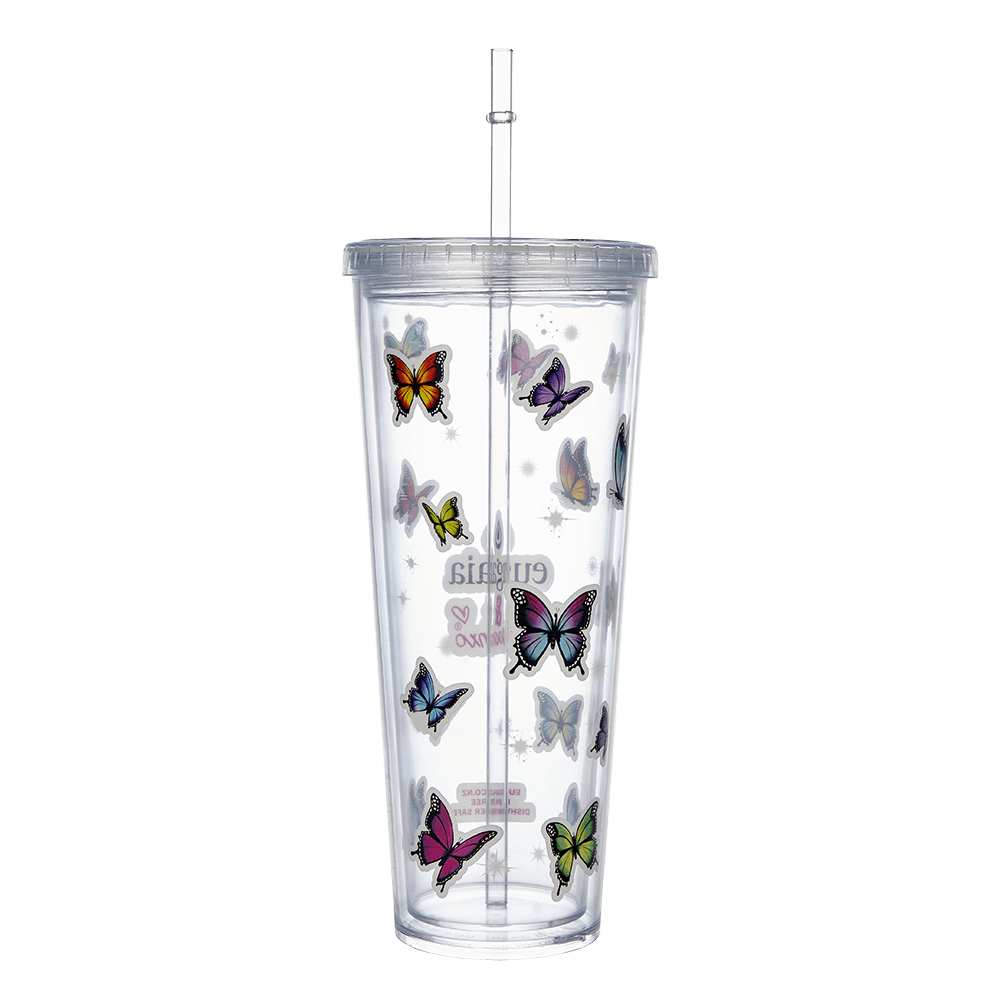 Eugaia Luxe Reusable Tumbler | Butterflies | 700 ml | Shaaanxo x Eugaia - Eugaia