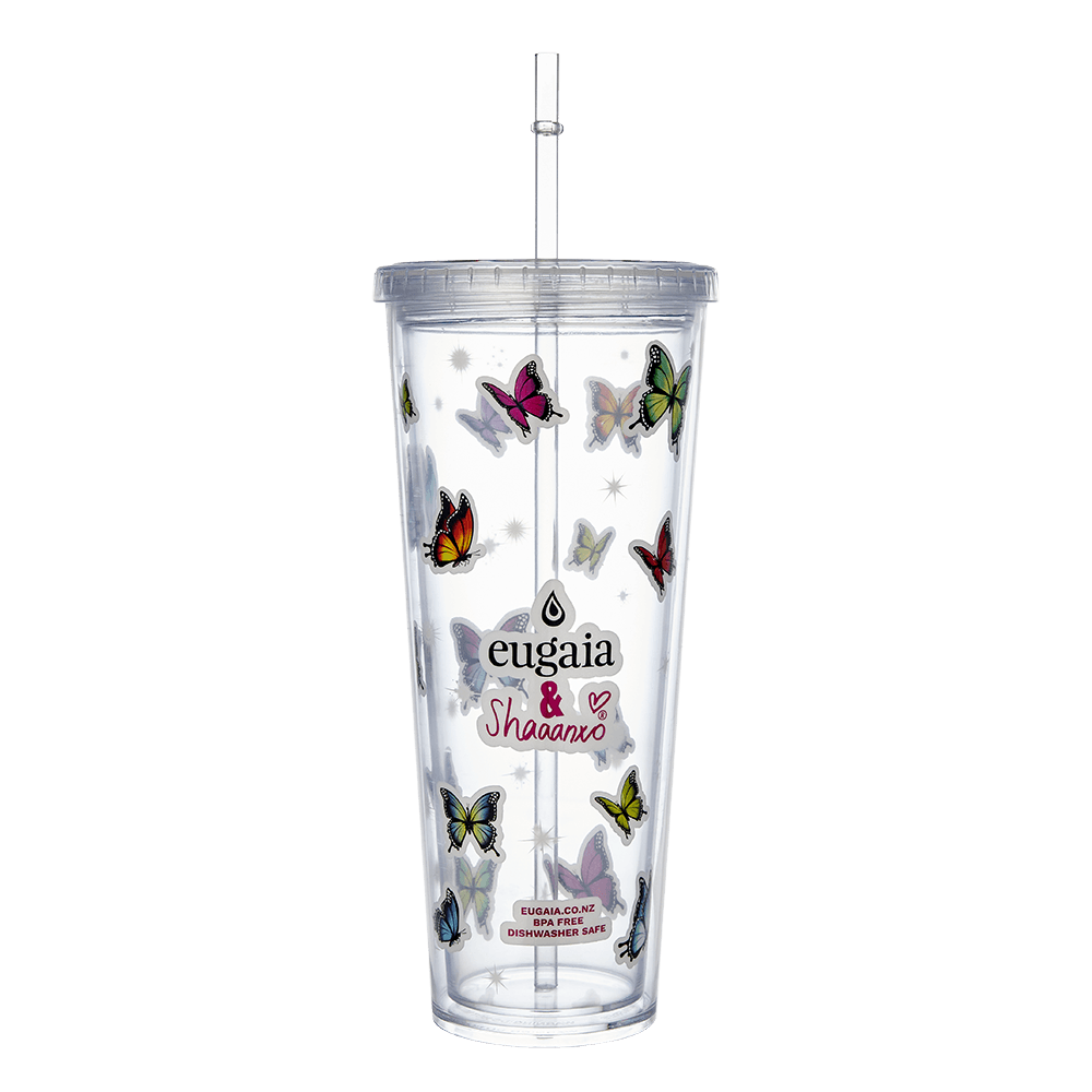 Eugaia Luxe Reusable Tumbler | Butterflies | 700 ml | Shaaanxo x Eugaia - Eugaia