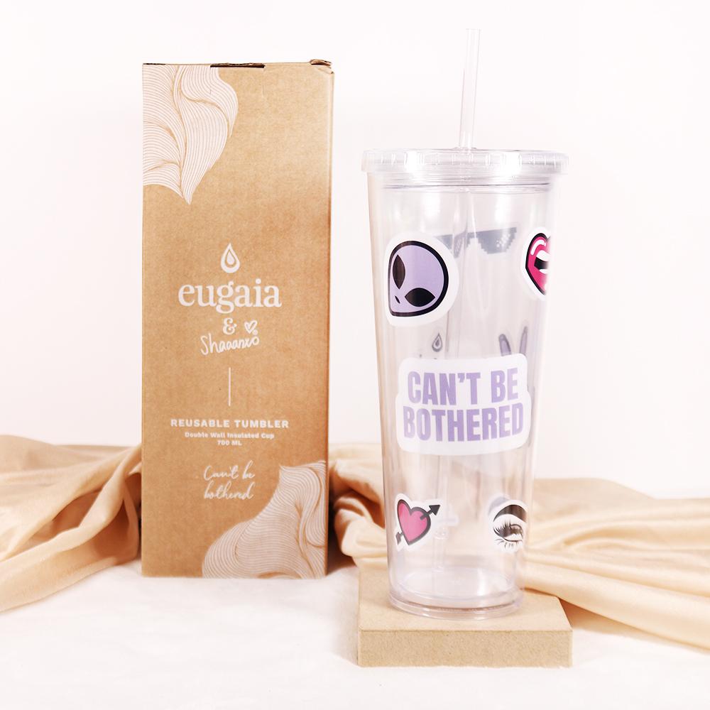 Eugaia Luxe Reusable Tumbler | Can't Be Bothered | 700 ml | Shaaanxo x Eugaia - Eugaia