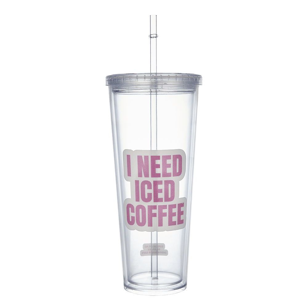 Eugaia Luxe Reusable Tumbler | I Need Iced Coffee | 700 ml | Shaaanxo x Eugaia - Eugaia