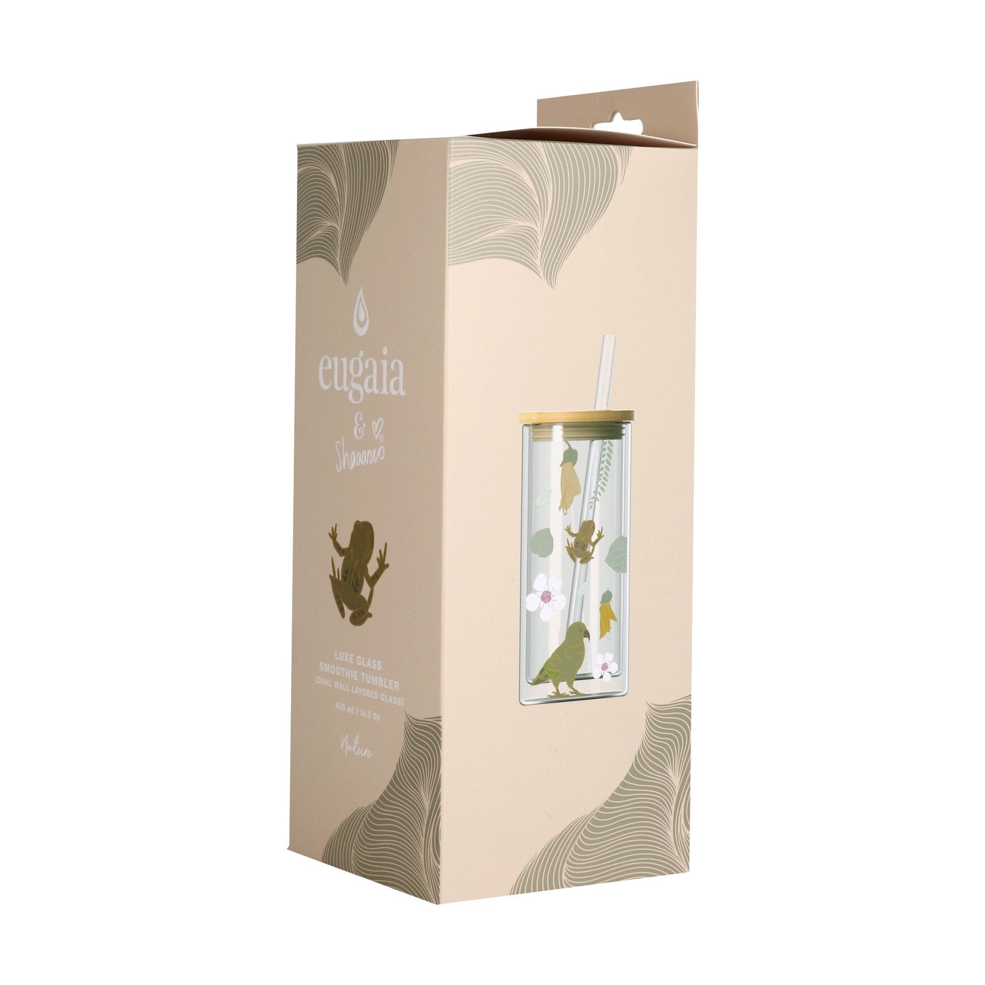 Luxe Glass Smoothie Tumbler | 430ml | Nature - Eugaia